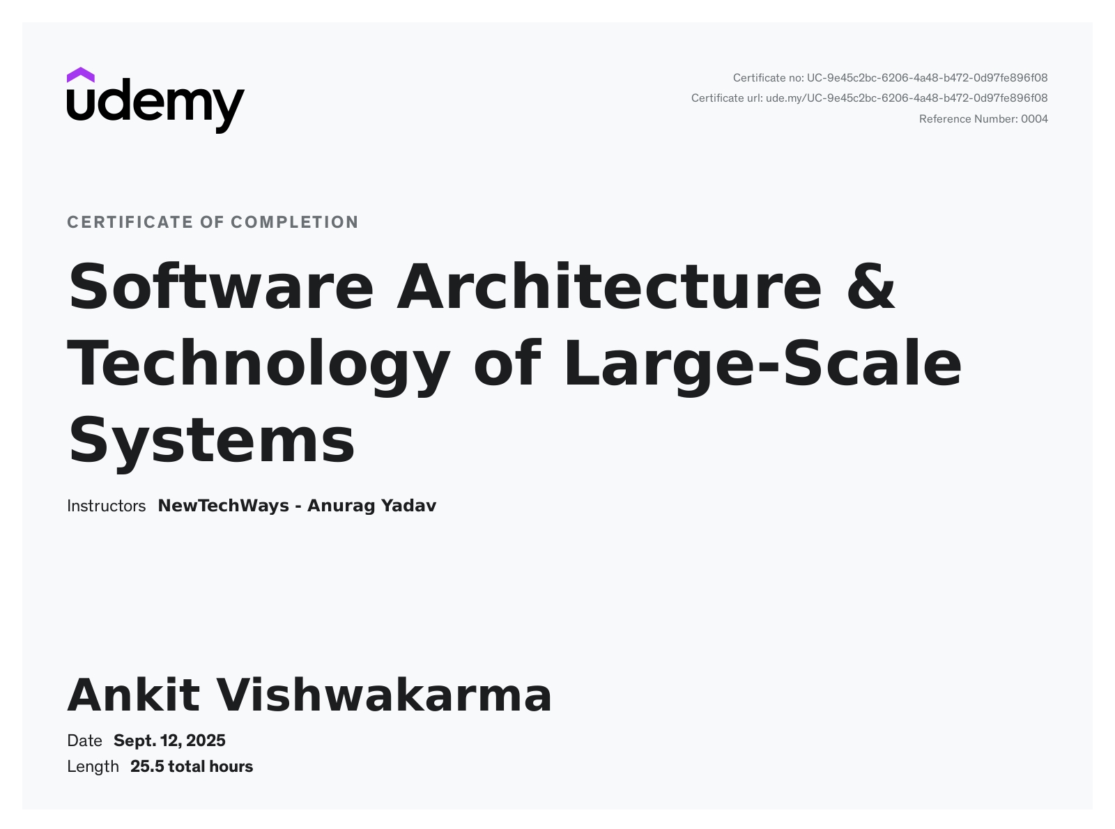 System Design Certificate